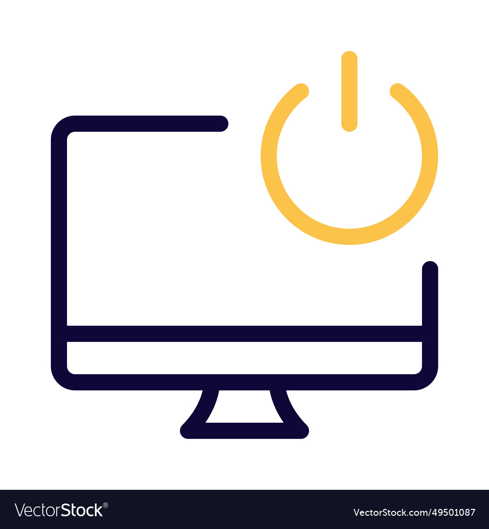 Desktop power button manages computer on and off Vector Image