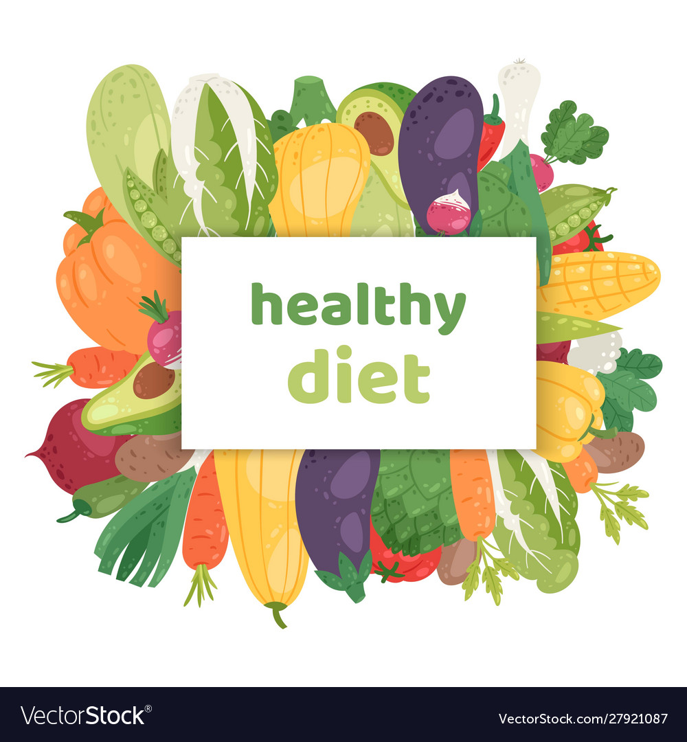 Healthy vegetarian diet fresh Royalty Free Vector Image