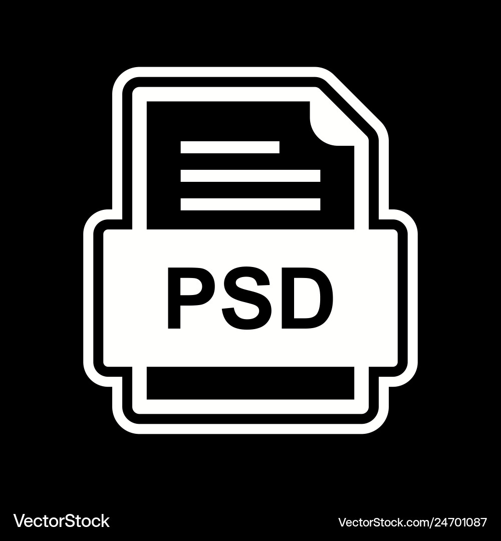 Psd file document icon Royalty Free Vector Image