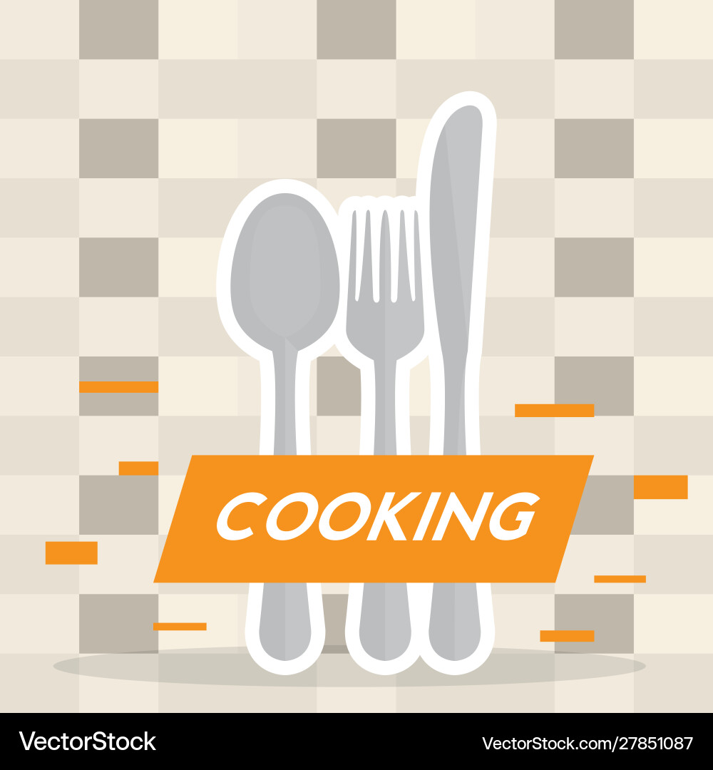 Set kitchen cutlery Royalty Free Vector Image - VectorStock