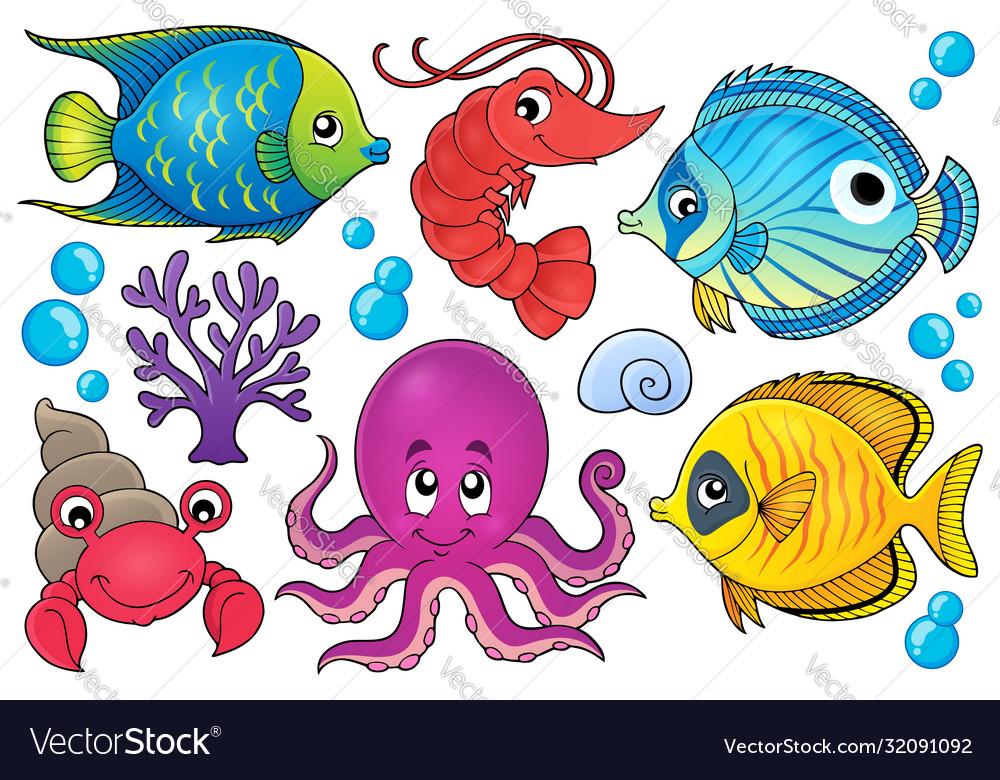 Coral fauna theme image 1 Royalty Free Vector Image