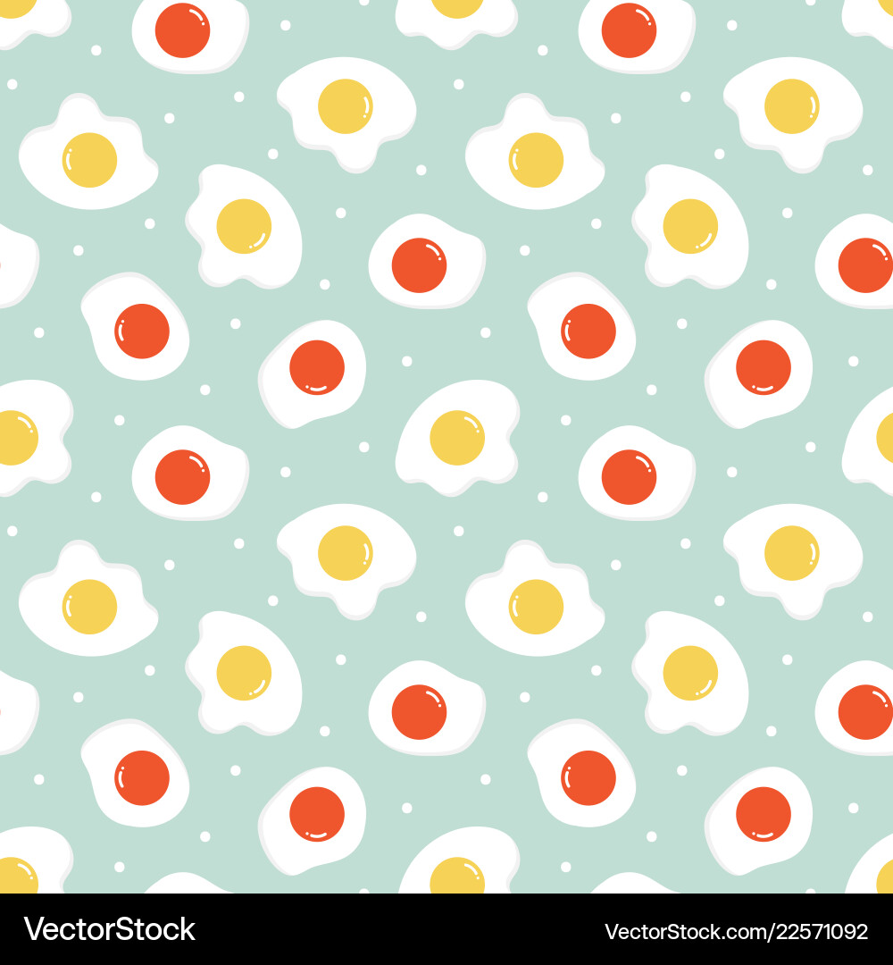 Seamless pattern background with fried eggs Vector Image