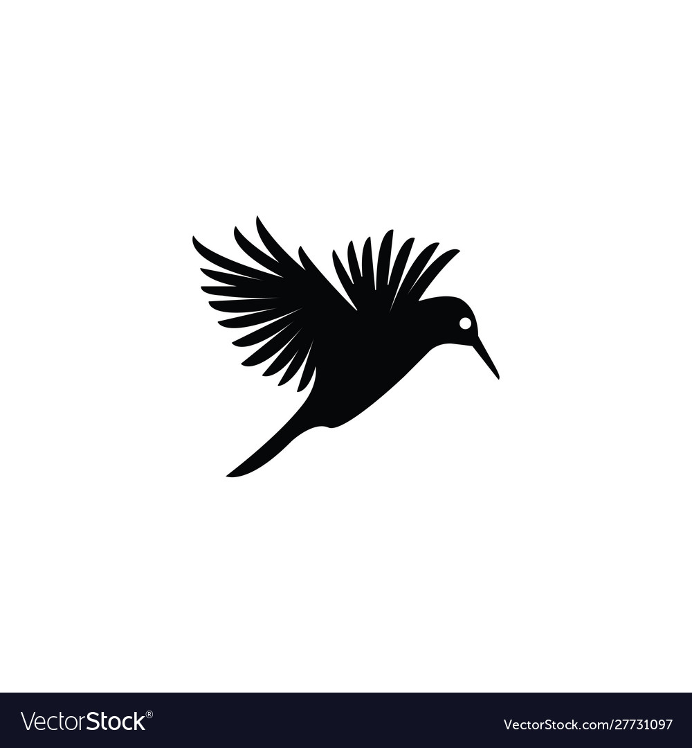 Black Bird Logo Design Simple Cool Royalty Free Vector Image