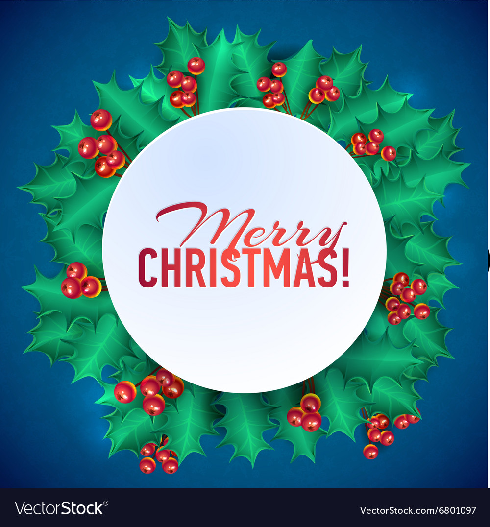 Christmas Holly Garland Messages Royalty Free Vector Image