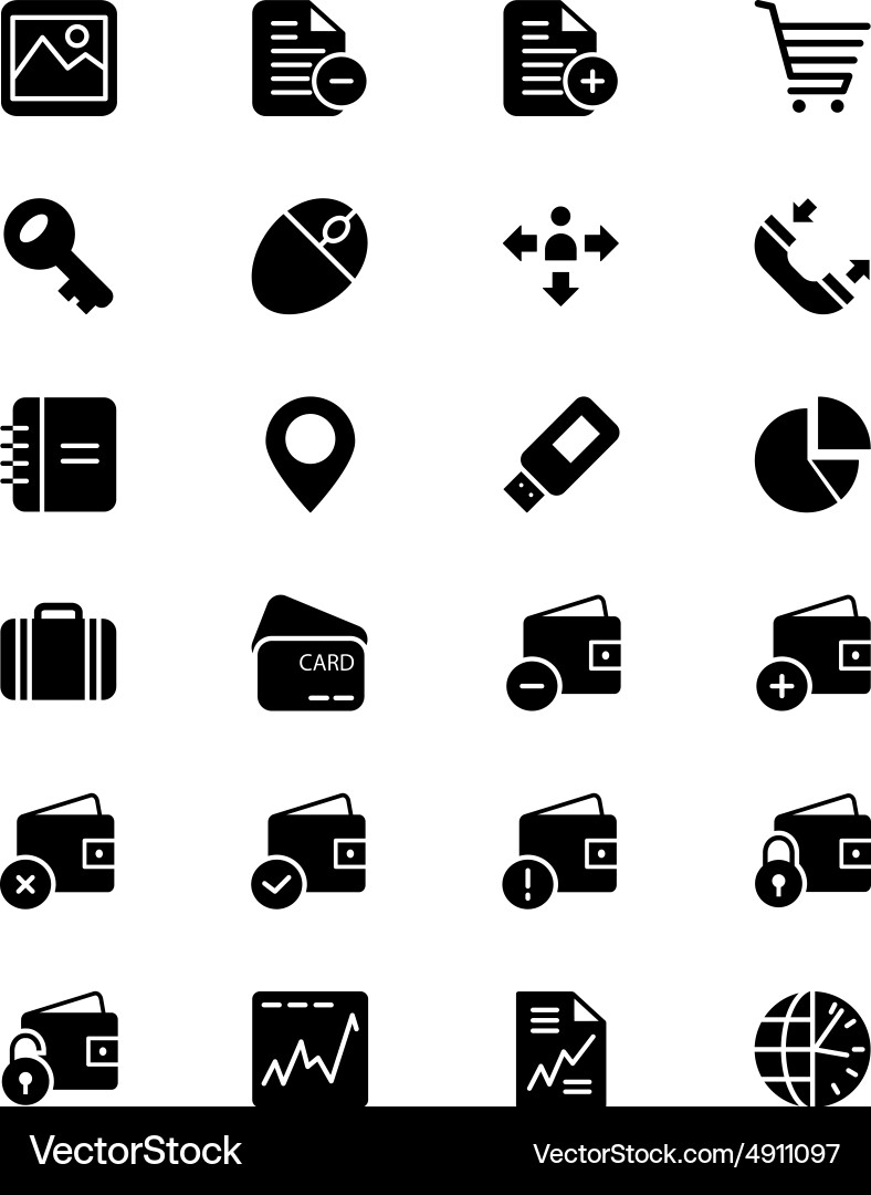 Finance solid icons 5 Royalty Free Vector Image