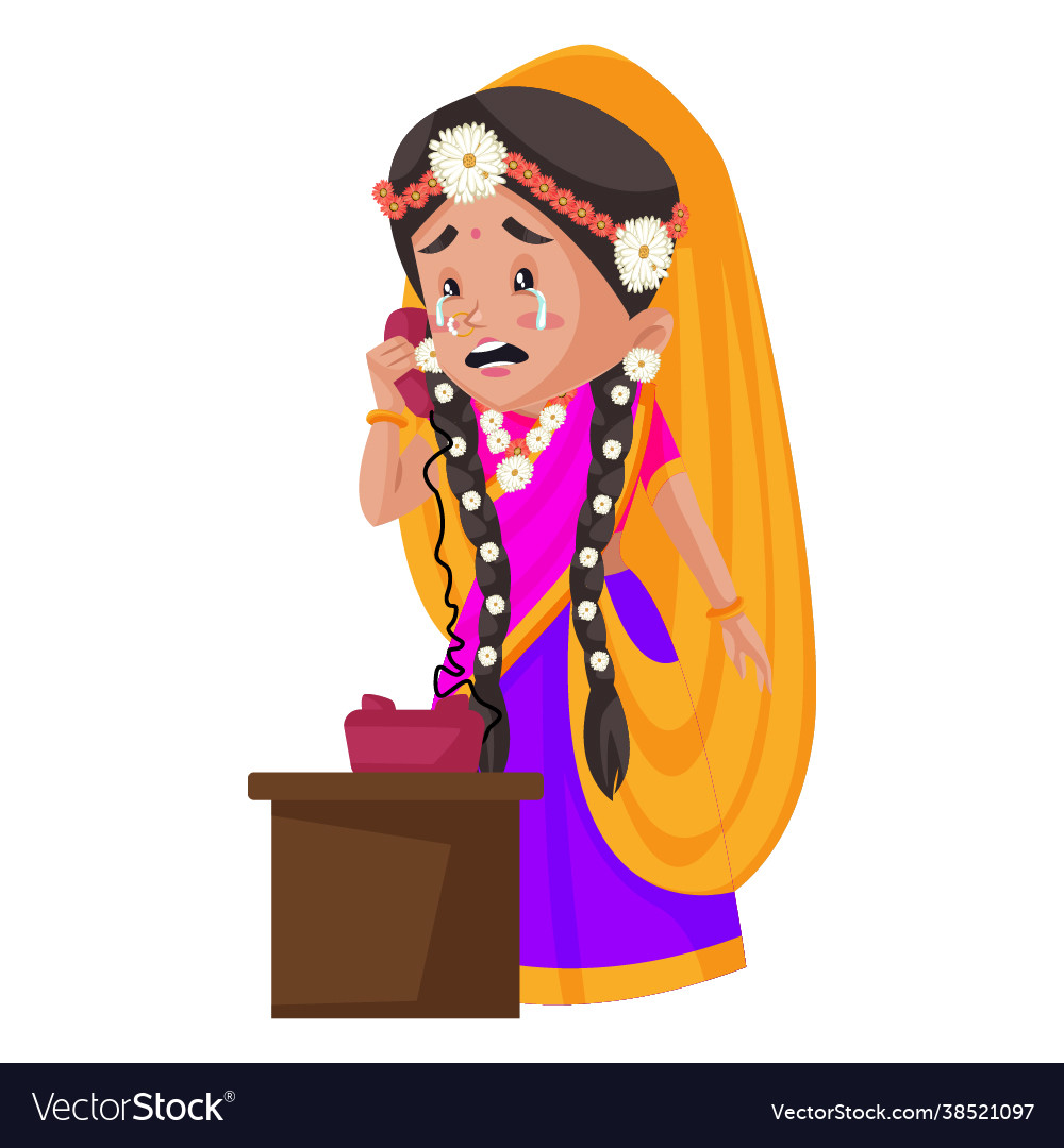 Goddess radha cartoon character Royalty Free Vector Image