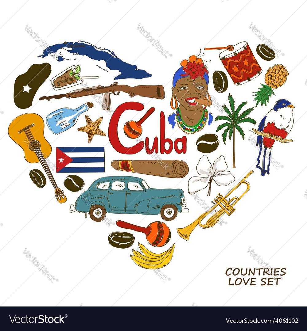 cuban-symbols-in-heart-shape-concept-royalty-free-vector