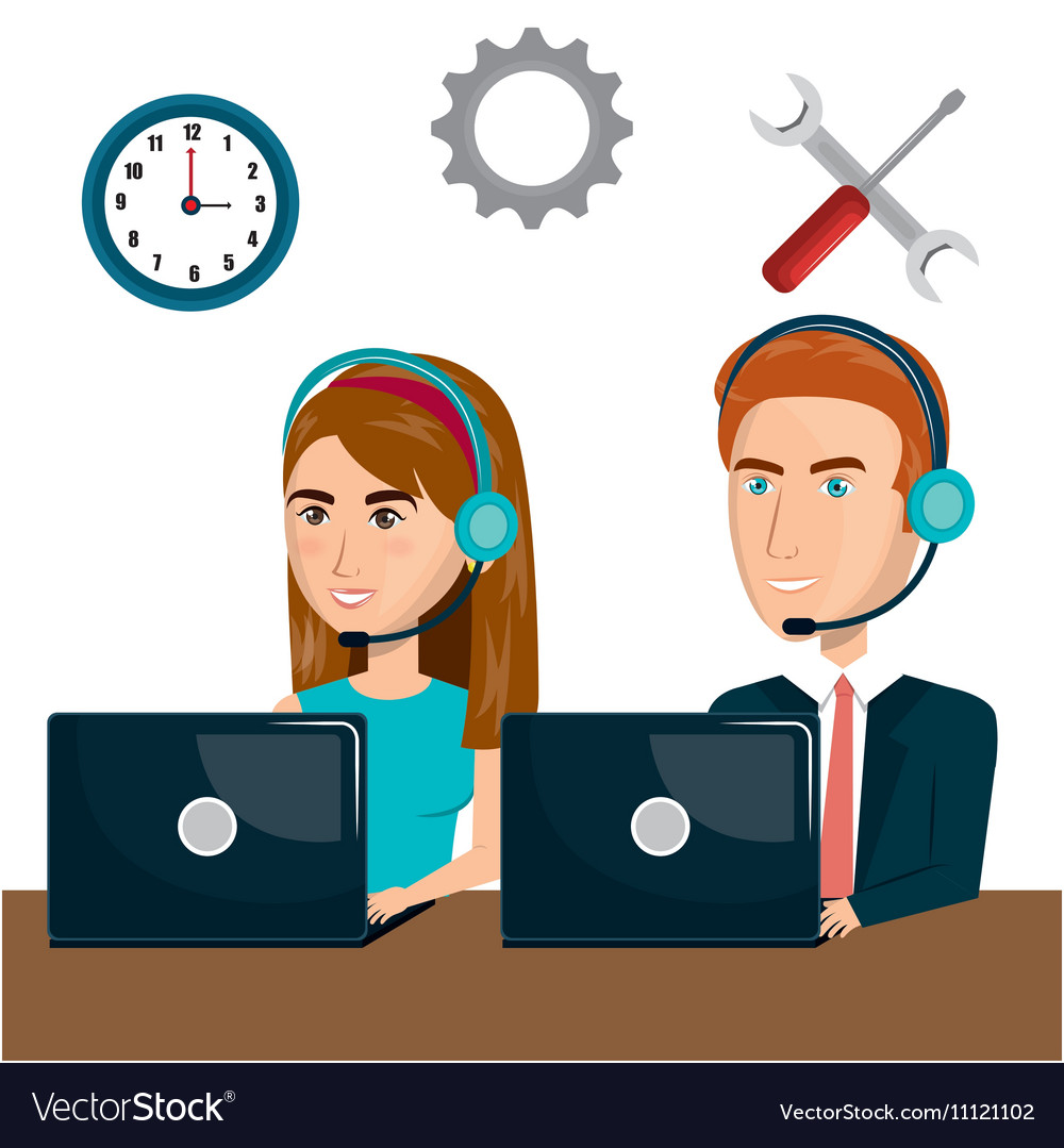 Customer service agent working online Royalty Free Vector