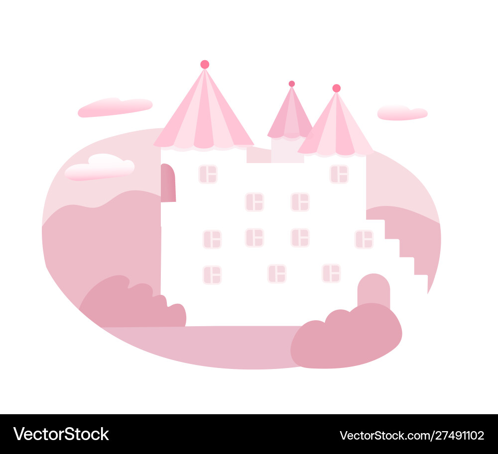 Fairytale castle flat Royalty Free Vector Image