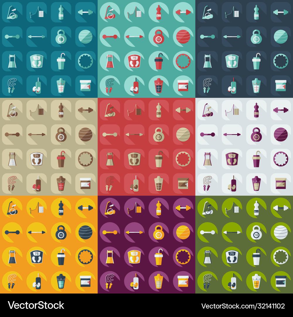 Flat concept set modern design with shadow Vector Image