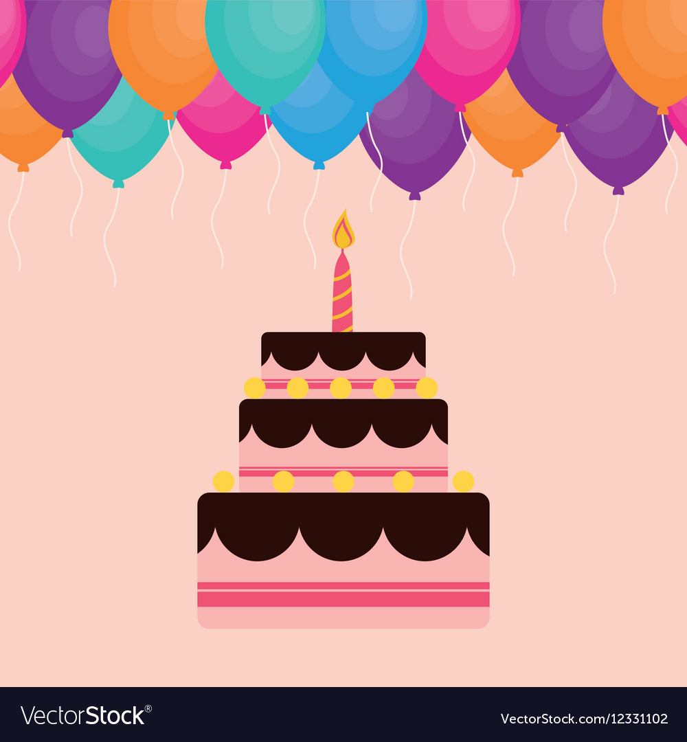 Happy birthday cake Royalty Free Vector Image - VectorStock