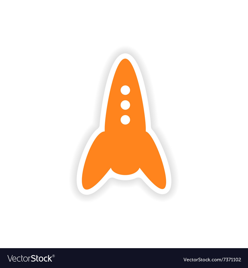 Icon sticker realistic design on paper rocket Vector Image