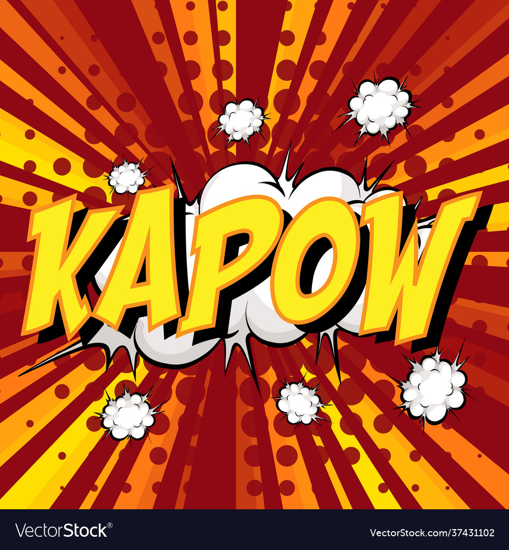 Kapow wording comic speech bubble on burst Vector Image