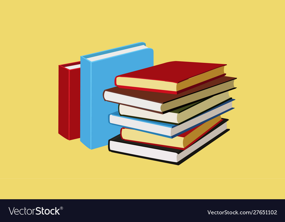 Pile books Royalty Free Vector Image - VectorStock