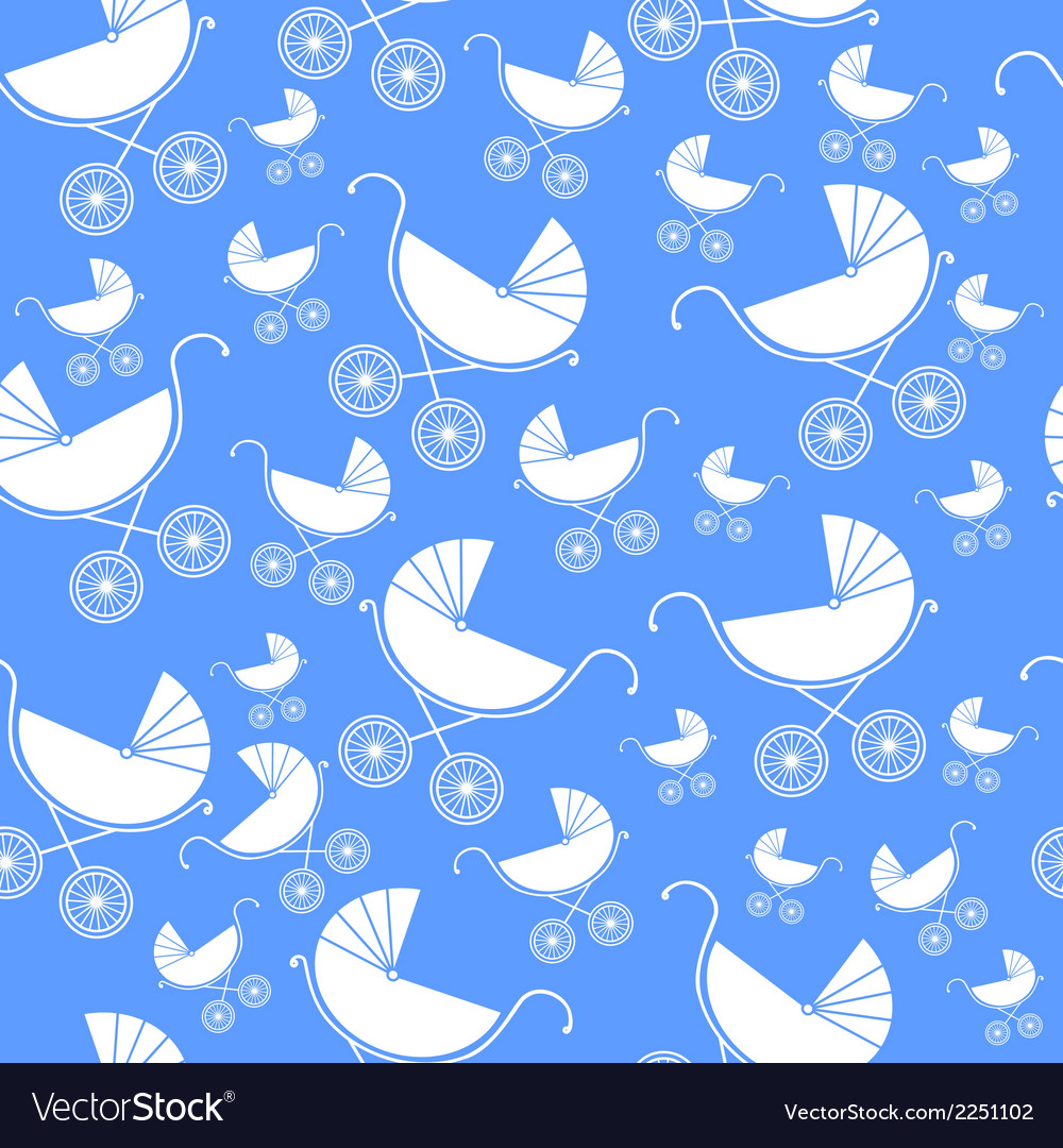 Seamless pattern of baby strollers Royalty Free Vector Image