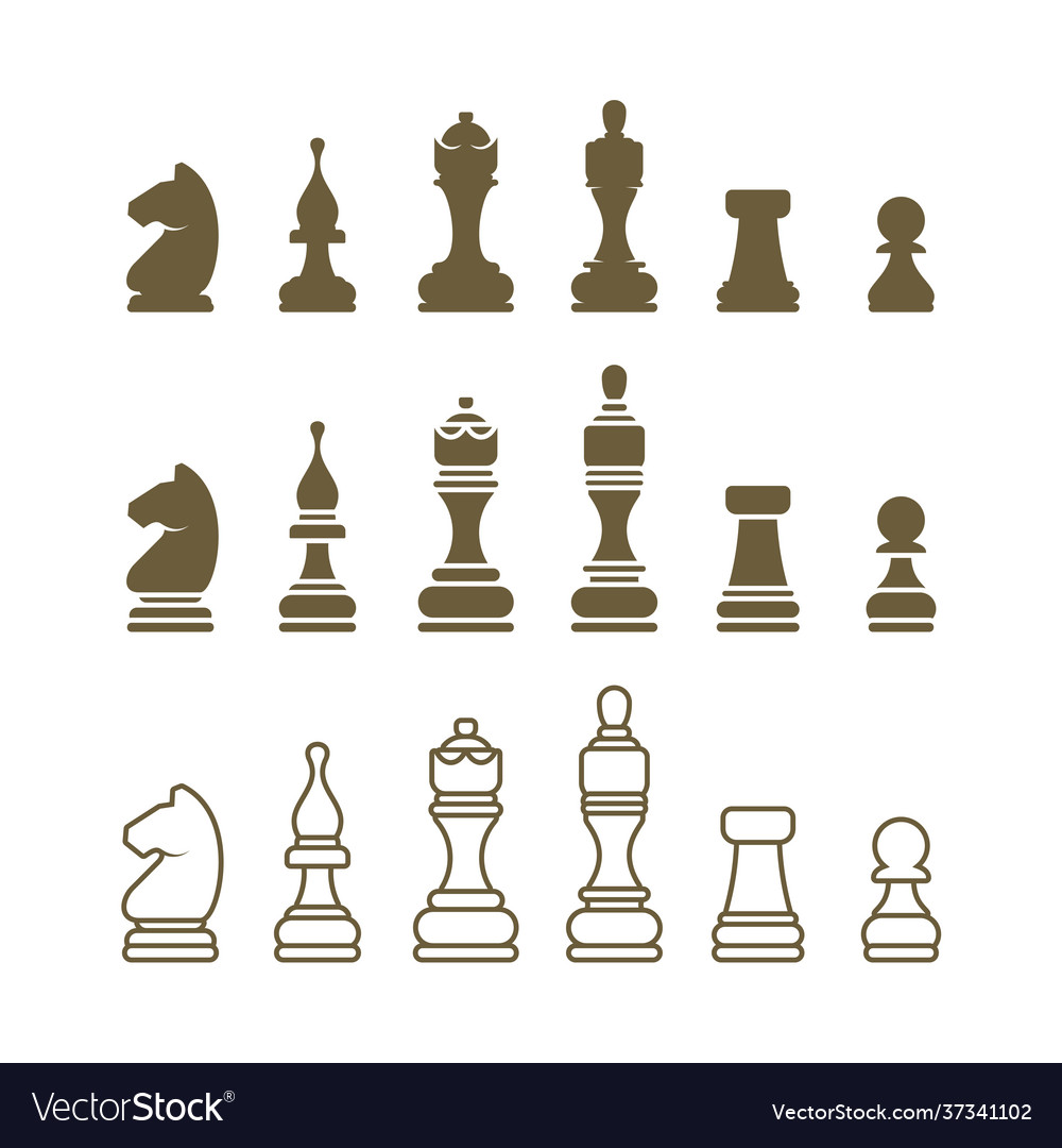 Chess pieces set Royalty Free Vector Image - VectorStock