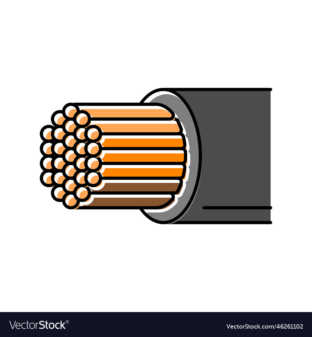 Wire cable copper color icon Royalty Free Vector Image