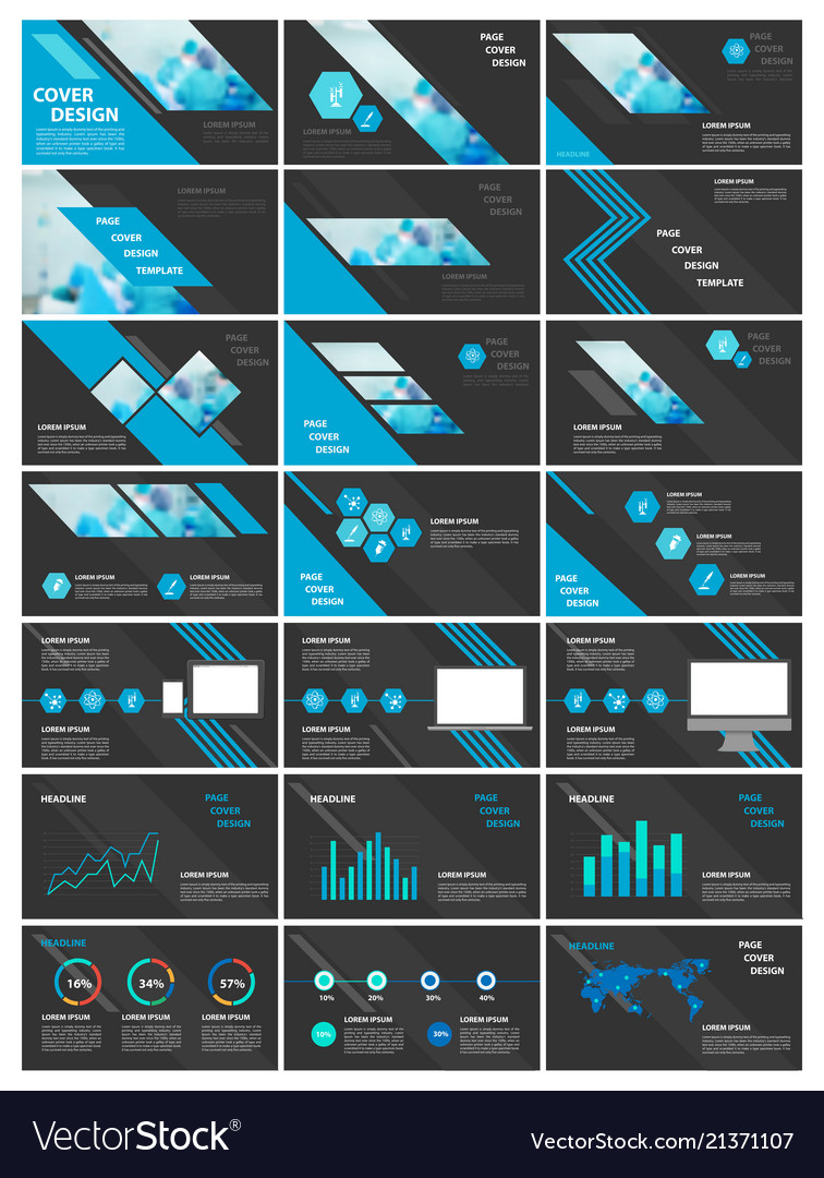 Blue and black elements for infographics Vector Image