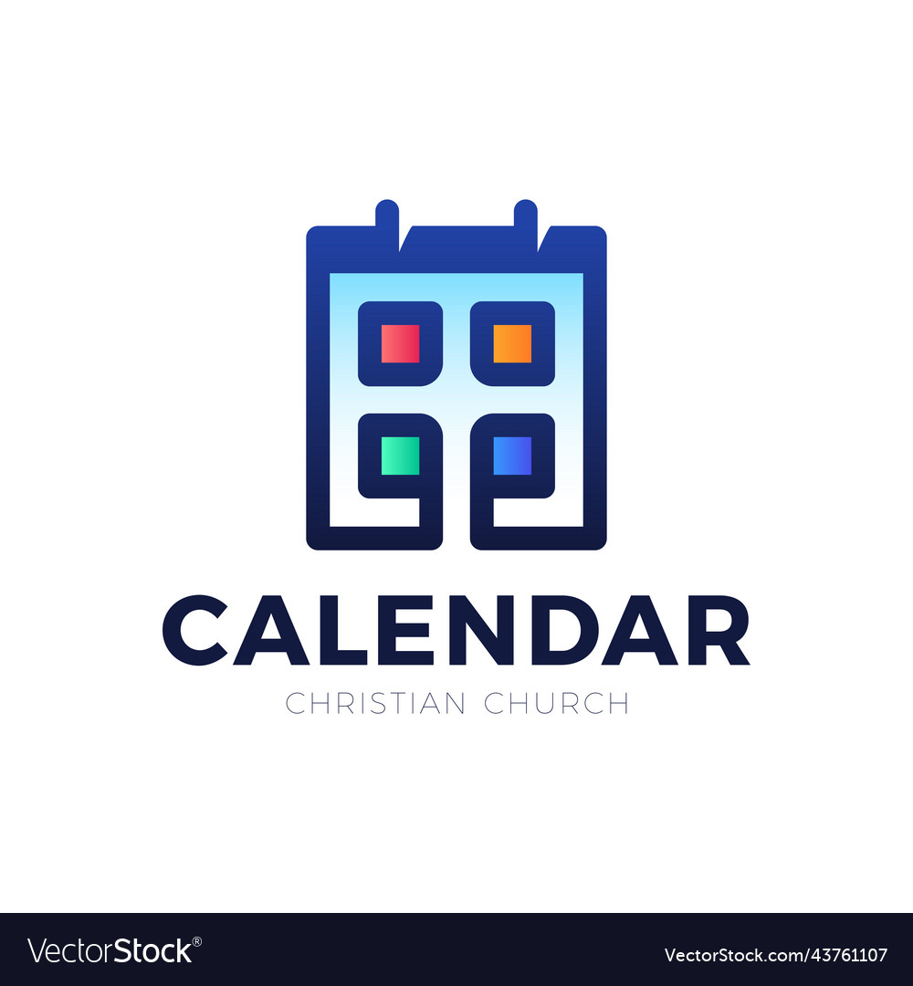 Christian calendar logo filled flat sign