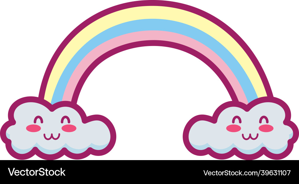 Clouds and rainbow Royalty Free Vector Image - VectorStock