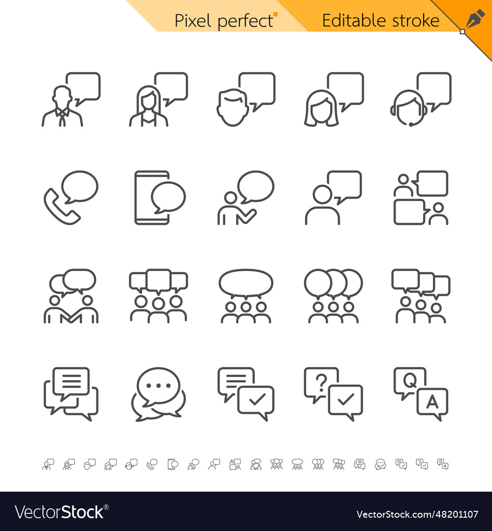 Communication thin icons vector image Communication thin icons