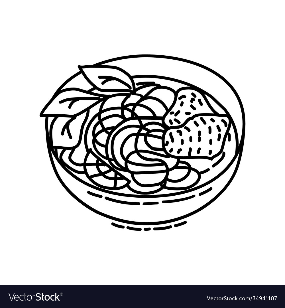 Pho icon doodle hand drawn or outline style Vector Image