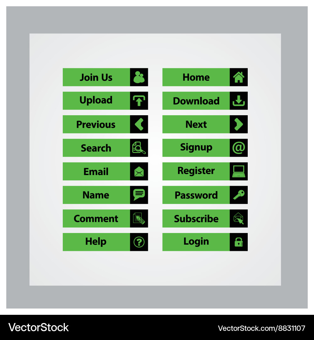 Web button set Royalty Free Vector Image - VectorStock