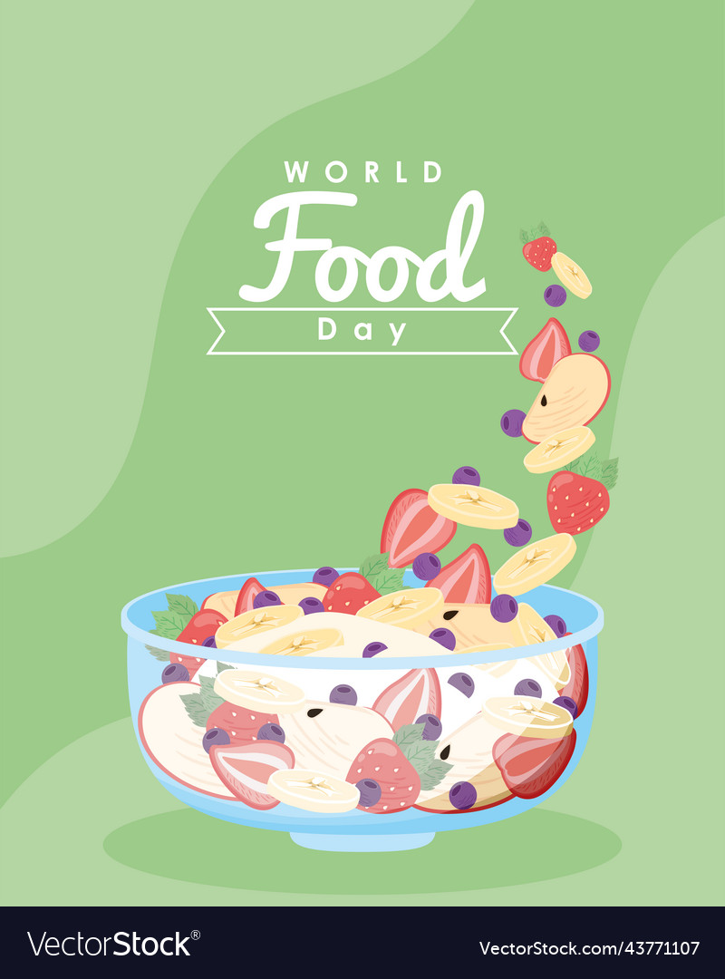 World food day lettering card Royalty Free Vector Image