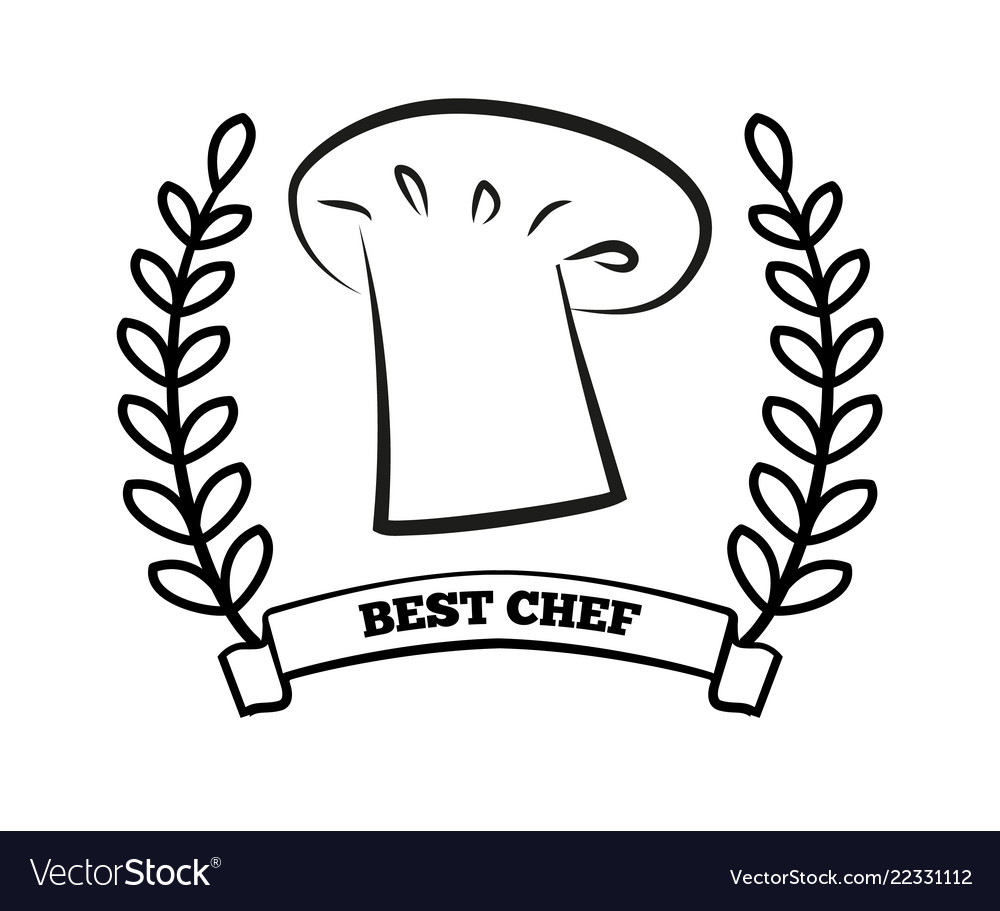 Best chef title laurel branch Royalty Free Vector Image