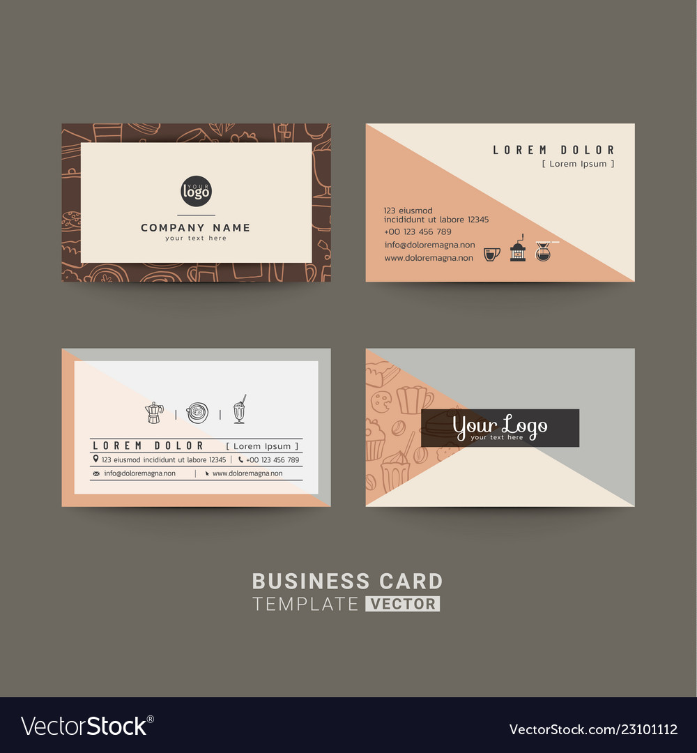 Business cards for coffee shop or company Vector Image For Coffee Business Card Template Free