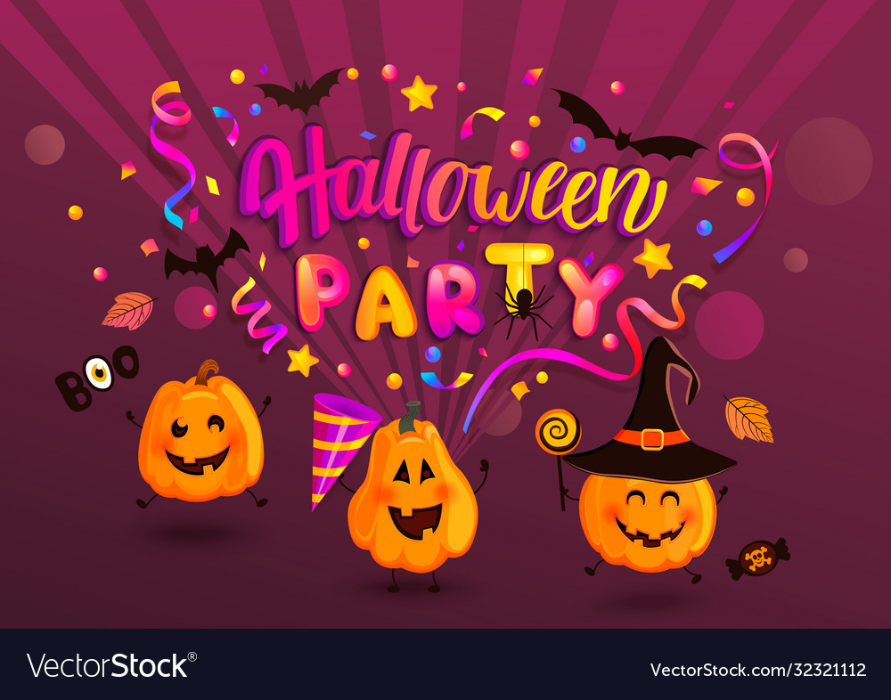 Halloween party greeting banner for kids Vector Image