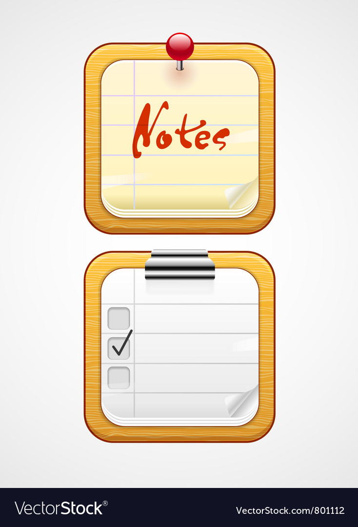 Notepad icons Royalty Free Vector Image VectorStock