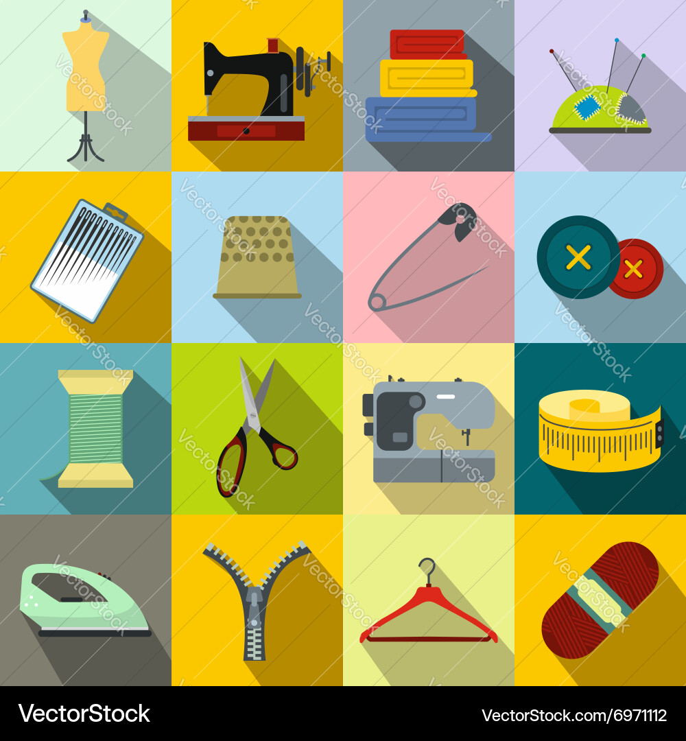 Sewing flat icon Royalty Free Vector Image - VectorStock