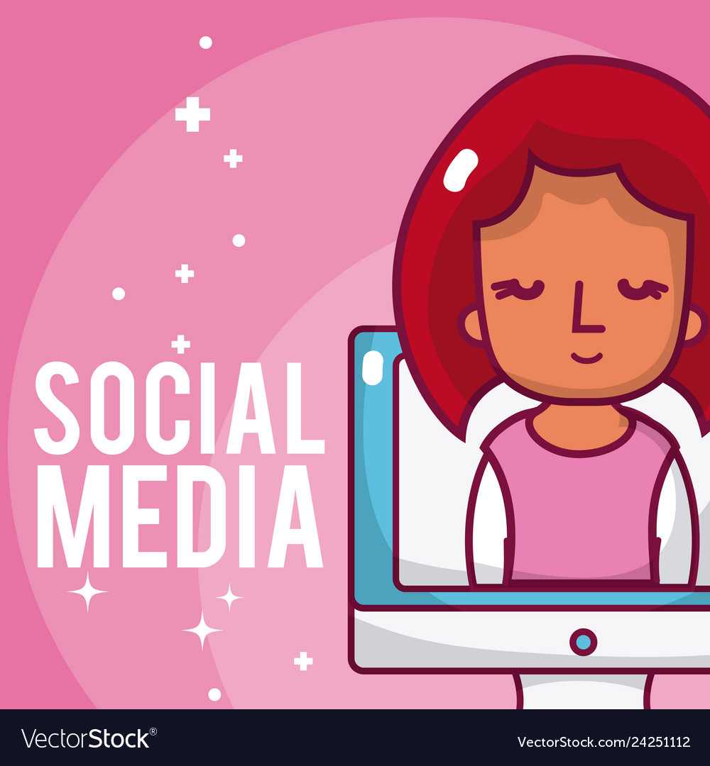 Social media cartoons Royalty Free Vector Image