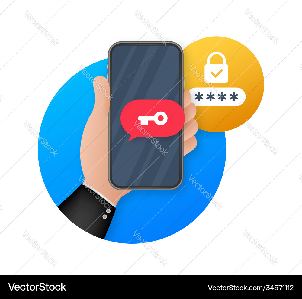 Two step authentication flat Royalty Free Vector Image