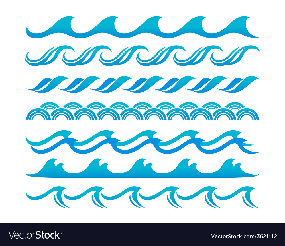 Wave element set Royalty Free Vector Image - VectorStock