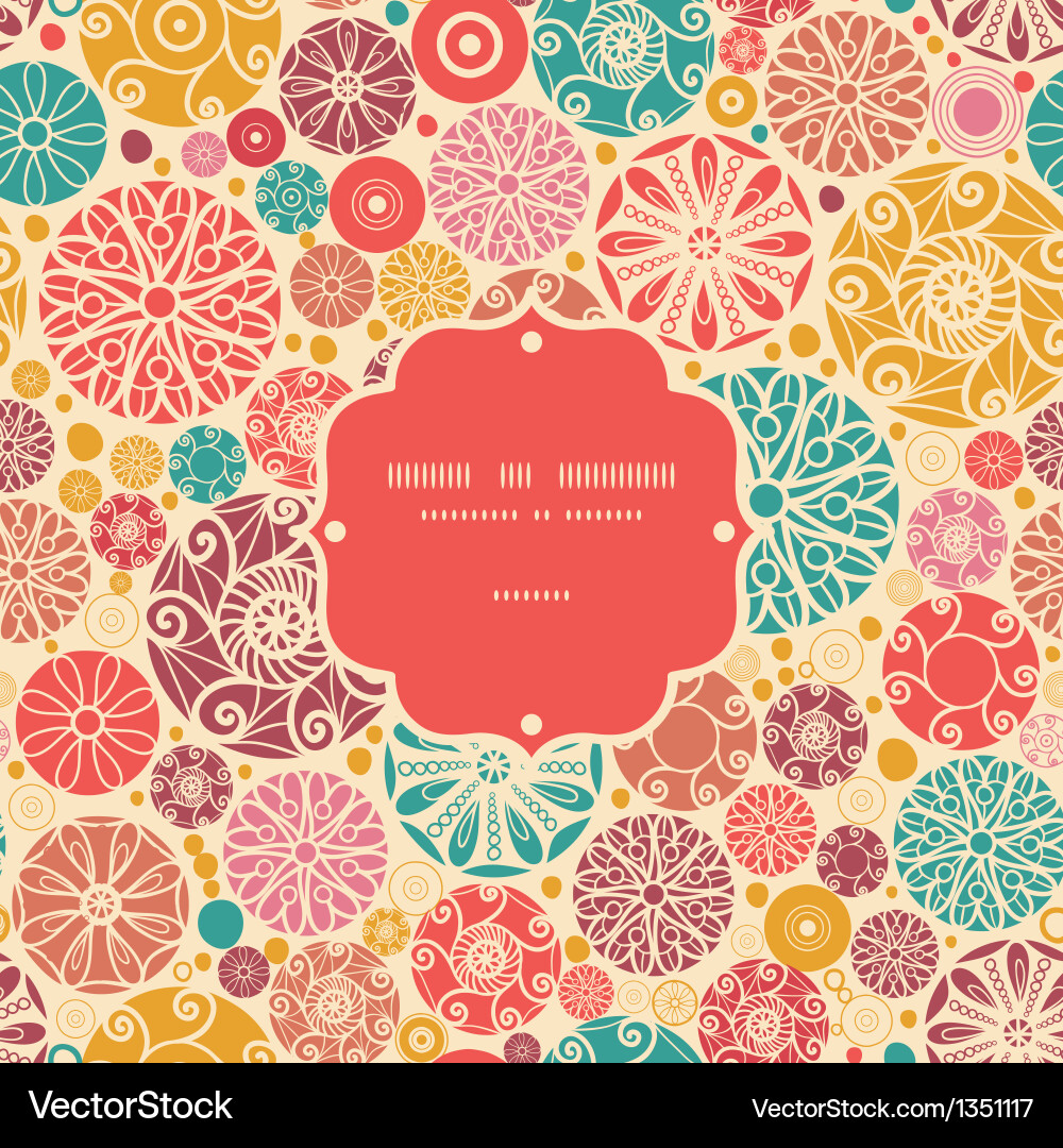 Abstract decorative circles frame seamless pattern