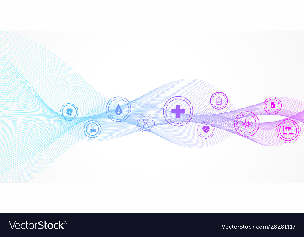 Abstract Health Care Banner Template With Flat Vector Image