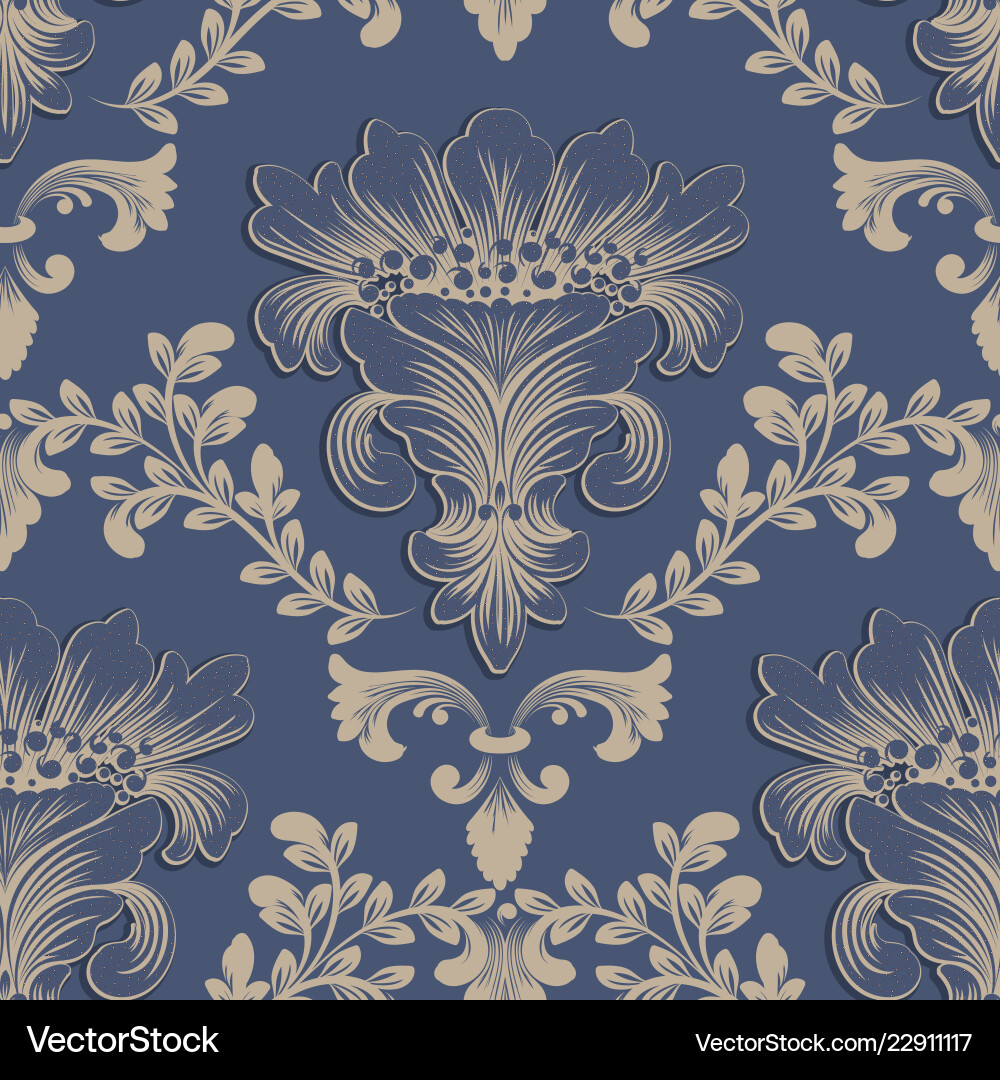 Damask seamless pattern element classical Vector Image