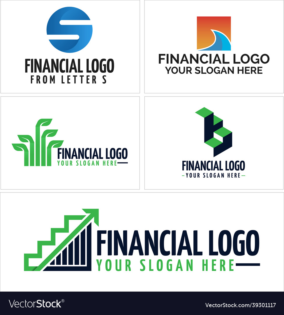 Financial chart leaf arrow green growth logo Vector Image