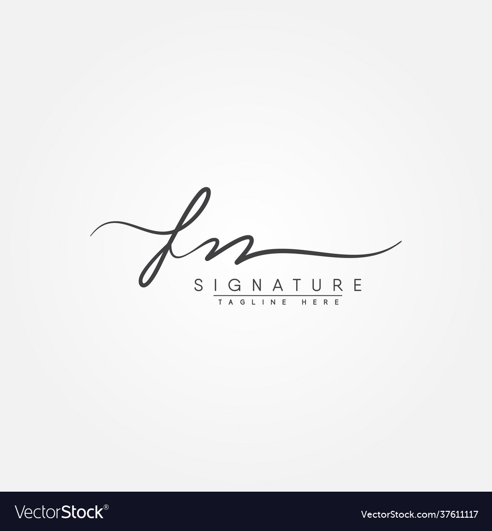 Initial letter fn logo - handwritten signature