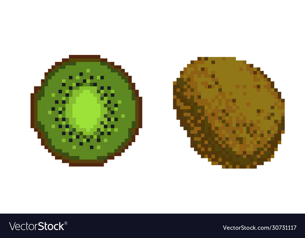 Ícone Do Conjunto De Pixel-art Verdes E Frutas 32x32 Pixels