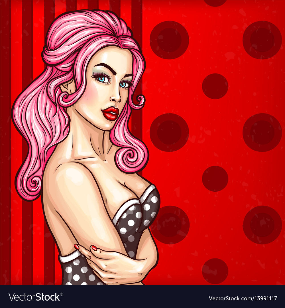 Pop Art Pin Up Of A Sexy Girl Royalty Free Vector Image 9711