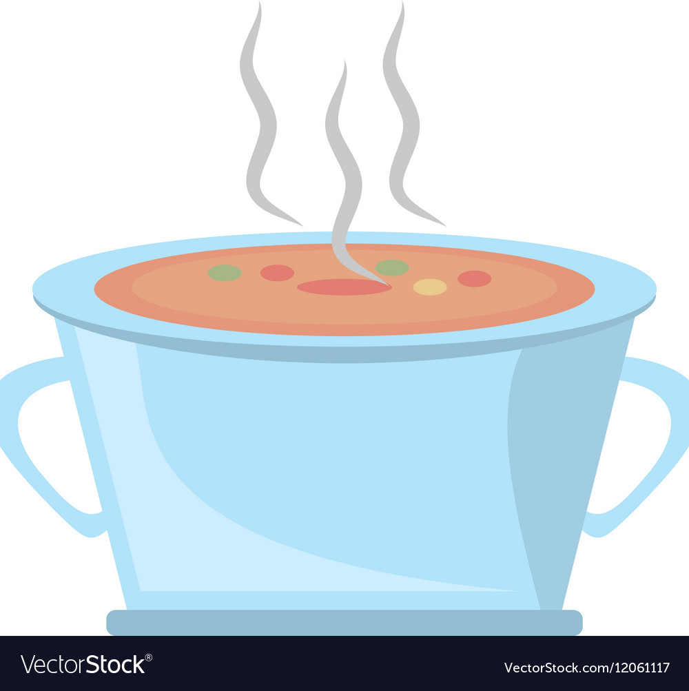 Pot steel soup hot cooking design Royalty Free Vector Image