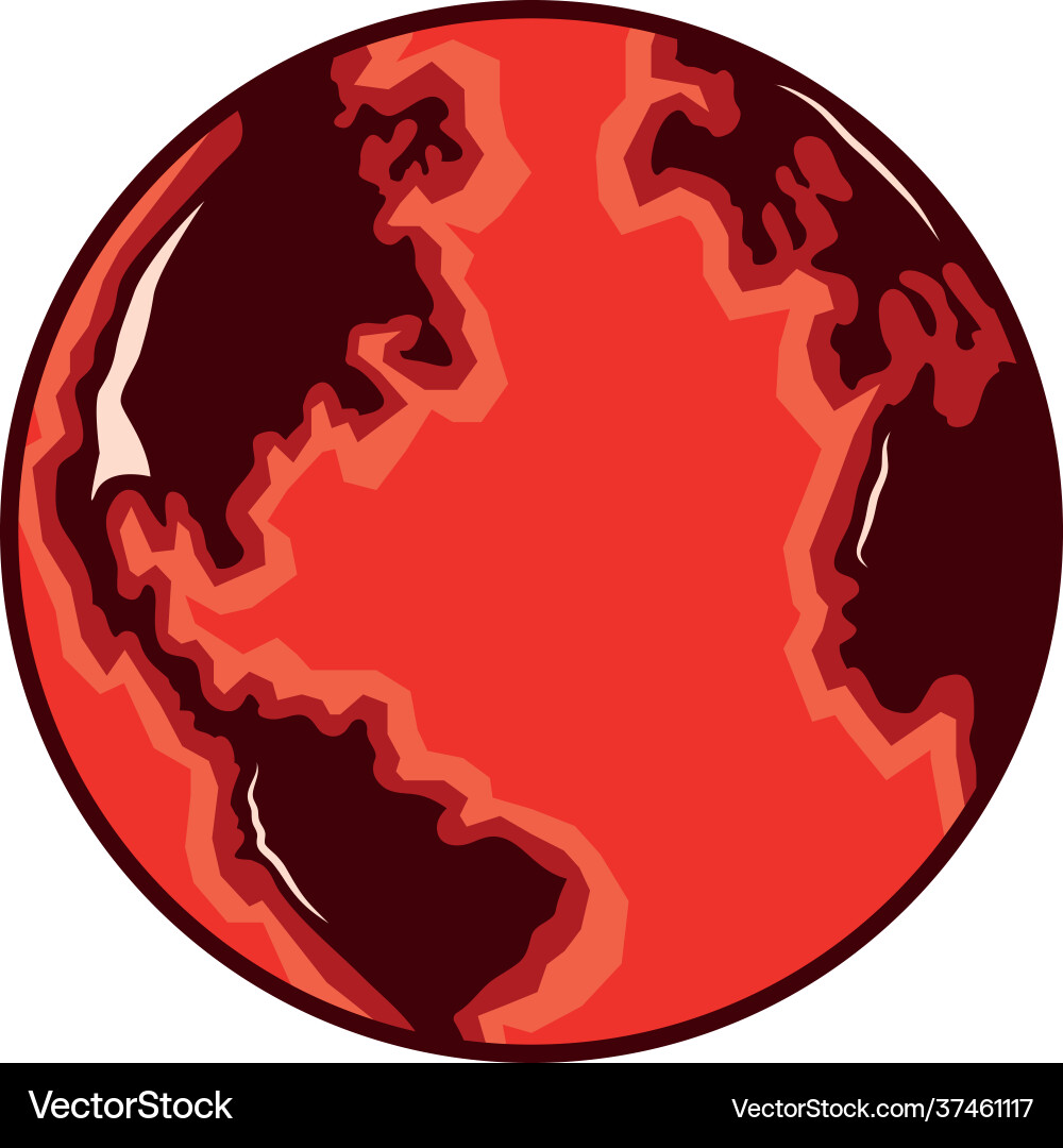 Red world planet Royalty Free Vector Image - VectorStock