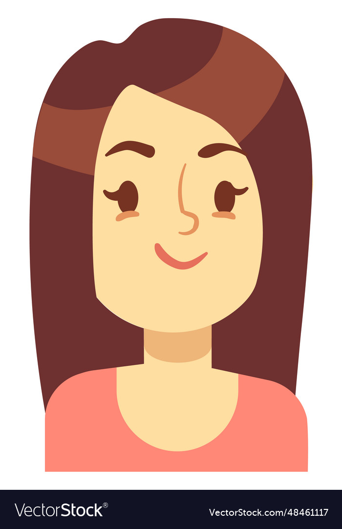 Smiling woman avatar cartoon female character Vector Image