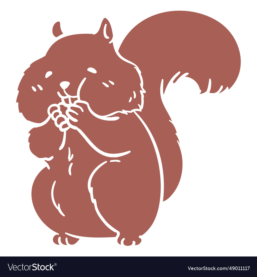 Squirrel eating cut out Royalty Free Vector Image