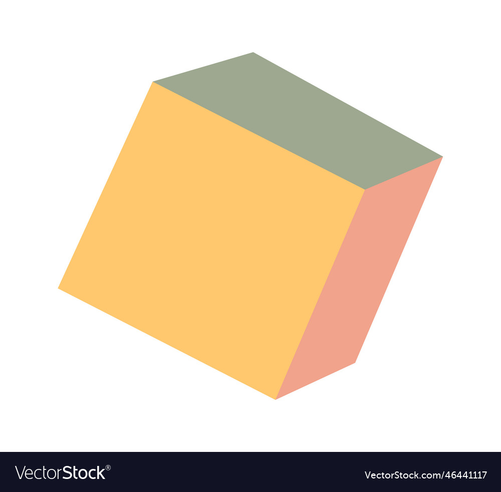 Wooden square block Royalty Free Vector Image - VectorStock