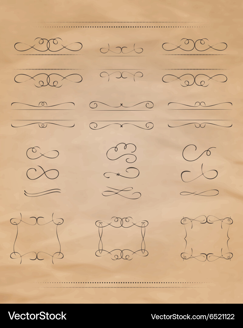 Calligraphic design elements Royalty Free Vector Image