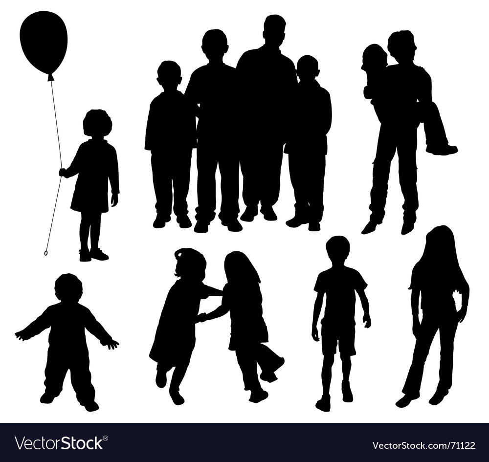 Download Children silhouettes Royalty Free Vector Image